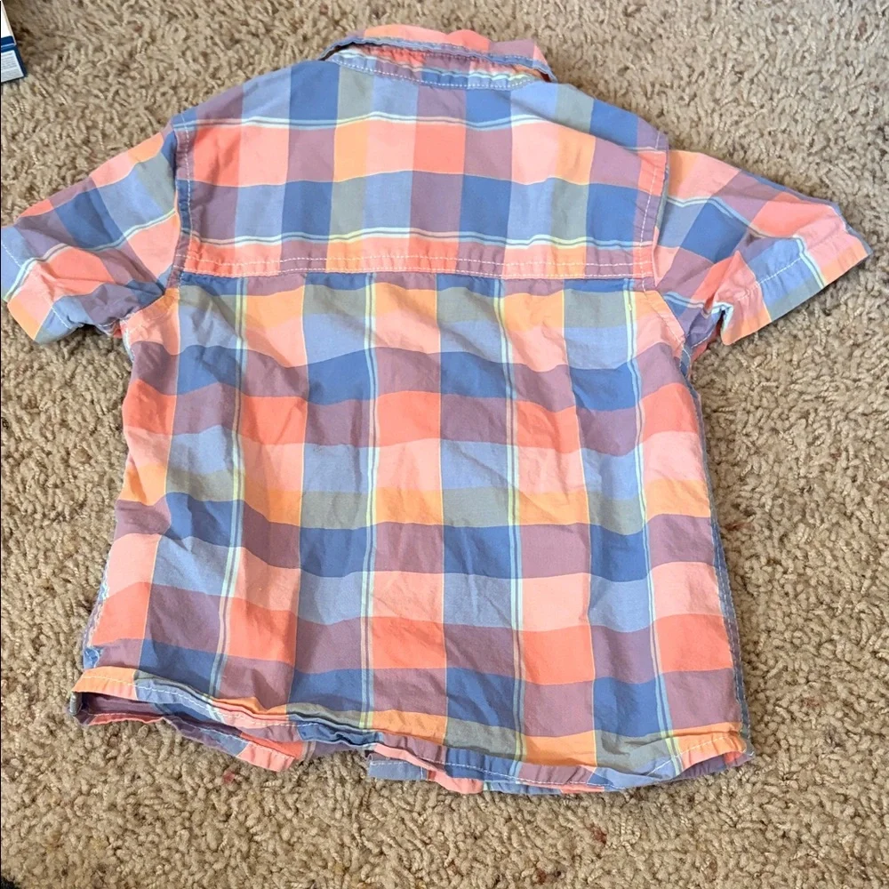 OshKosh B'gosh Vibrant Plaid Button Down Shirt Size 3T